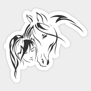 Girls Love Horses Horse and Girl by Farm n' Fancy Sticker